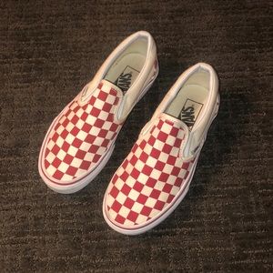 Red checkered Vans (worn once)